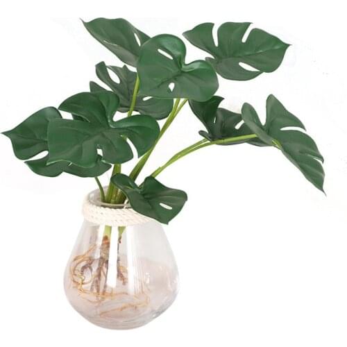 Tropical Monstera Large Artificial Tree Branch Fake Plants Real Touch Turtle Leaf Plastic Palm Leaves For Home Decor