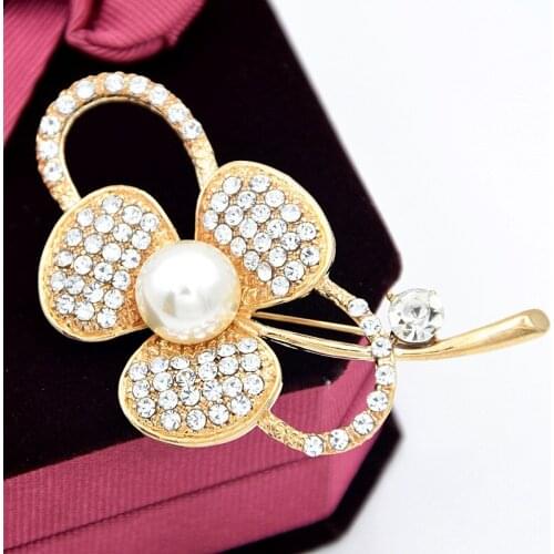 Utei Brooch Amazing Women Jewelry Brooch Elegant Lady Gift Scarf Pin Brooches Pretty Wedding Brooch Gold Color
