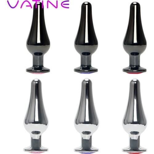 VATINE Anal Plug Butt Plug Prostata Massage Stainless Steel Metal Stimulator Sex Toys for Women men Gay Erotic Adult Products