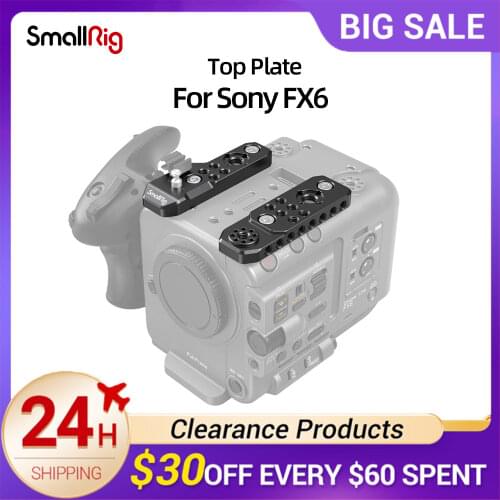 SmallRig Top Plate For Sony FX6 Multiple 1/4”-20 threaded holes and two ARRI 3/8" -16 locating holes accessories 3186