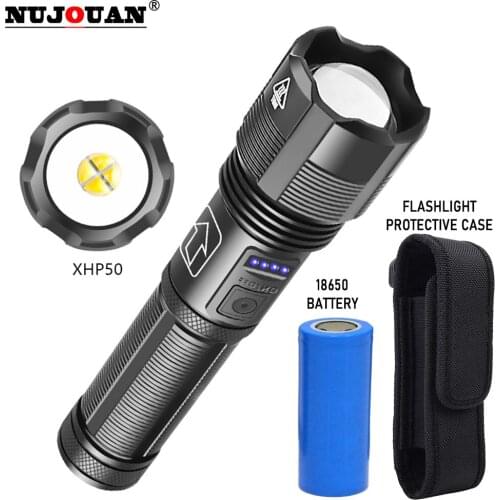 Power Torch Waterproof USB Rechargeable LED Mini Telescopic Zoom 1000LM10W 300 Meters Camping Light Portable Aluminum Flashlight