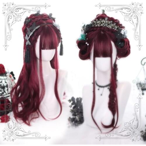 High Quality Harajuku Soft Girl Lolita Hair End Layered Of Sense Long Curly Wig