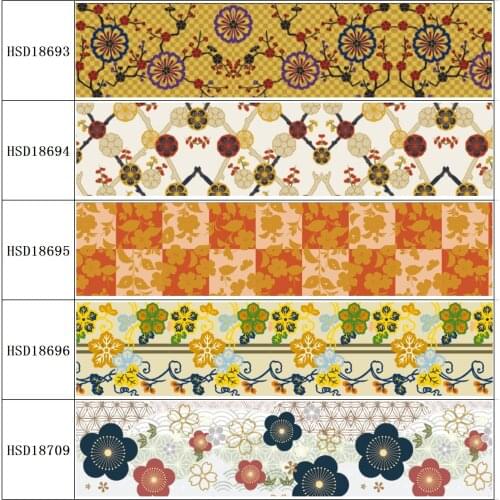 22MM 25MM 38MM 50MM 75mm Printed Japanese anime Pattern on Grosgrain Ribbon for diy ribbon