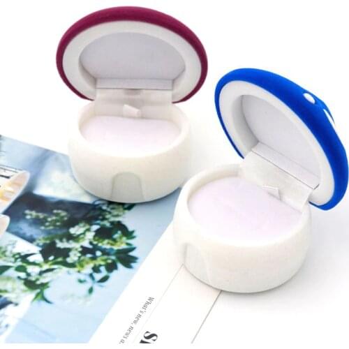 1 piece Lovely Velvet Mushroom Little House Necklace Ring Earrings Present Gift Boxes For Jewellry Wrap Casket Holder Wholesale