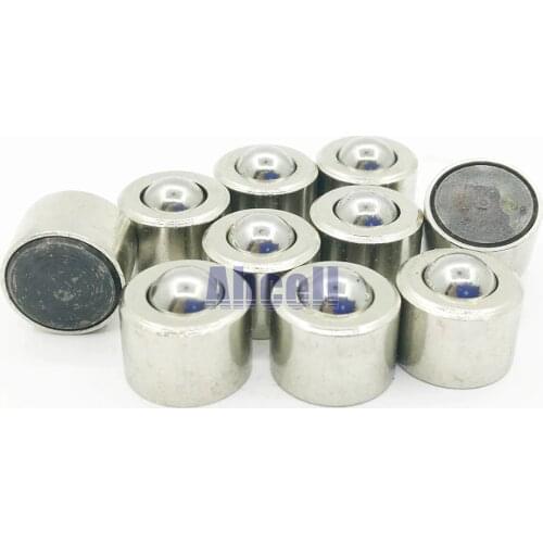 10pcs Miniature 8mm robot bearing steel ball roller KSM-8 Swivel Round Ball Caster drop in Universal small Ball Transfer Unit