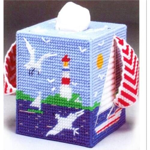 12x12x14cm Everything is going smoothly storage tissue box embroidery kit DIY handmade craft set Crocheting knitting needlework