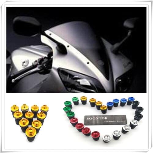 2018 motorcycle Windshield Windscreen Fastener Spike Bolts kit Screw Nuts for HONDA CR125R 250R YAMAHA YZF R15 XT660 1300 R6S