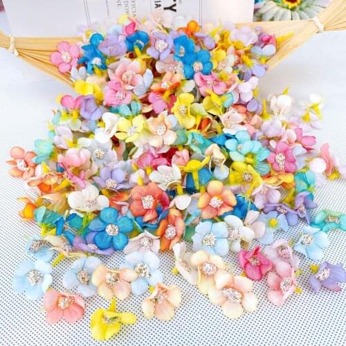 50pcs New Flower 2cm Simulation Multicolor Daisy Flower Diy Mini Silk Flower Garland Dress Decoration
