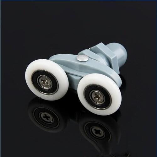 8Pcs Adjustable Double Swinging Pulley Bearing Roller Wheel Shower Cabin Sliding Door Hardware Cabinet Roller OD:23/25mm