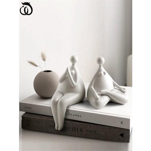 Abstract Fat Lady Girls Figurine Home Decor Figure Art Sculpture Ceramic Crafts Nordic Modern Decoration Accessories Living Room