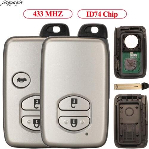 Jingyuqin Remote Control Car Key 433MHZ ID74 Chip ASK/FSK For Southeast Asia Toyota Camry Highlander Crown 2/3 Button Smart Card