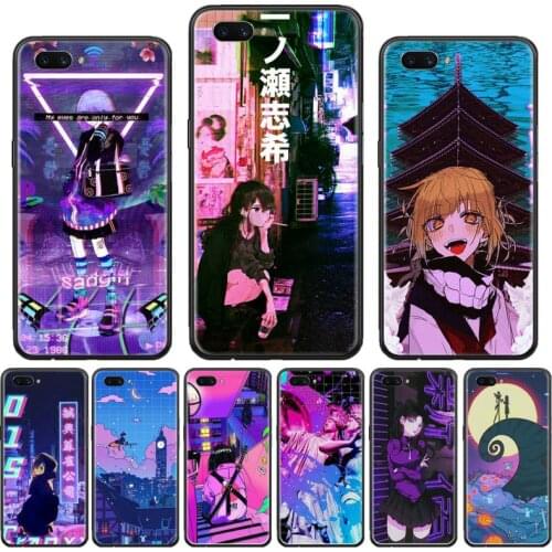 Vaporwave Glitch Anime aesthetics Phone Case For OPPO F 1S 7 9 K1 A77 F3 RENO F11 A5 A9 2020 A73S R15 REALME PRO