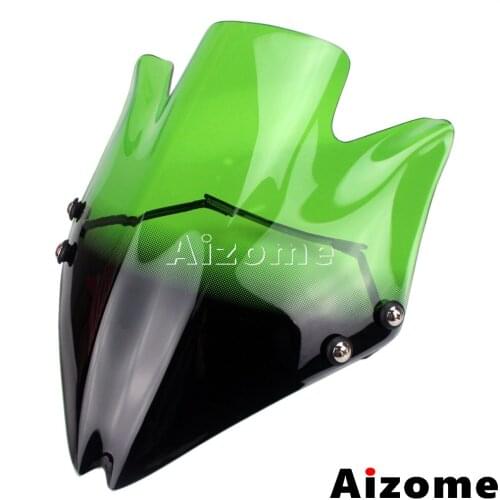 Motorcycle Windscreen Street Sport Green Windshield Wind Deflectors For Kawasaki Z750 Z750R 2007 08 09 10 11 2012