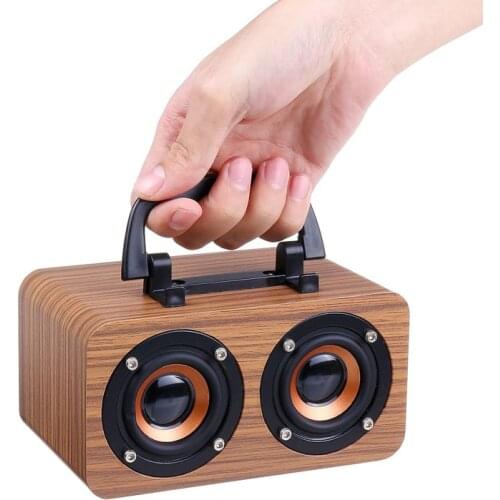 Wooden Wireless Bluetooth Portable Speakers Subwoofer Stereo Bass System Bluetooth Speaker TF USB MP3 Player Home Amplifier