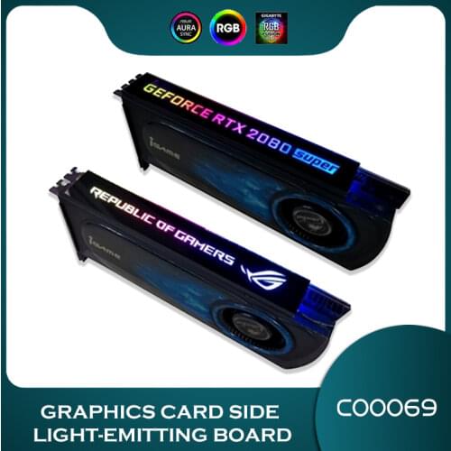 GPU Side Backplate Panel Chassis Light Board For PC decoration Customization, 5V ARGB/12V RGB MOD DIY Customizable