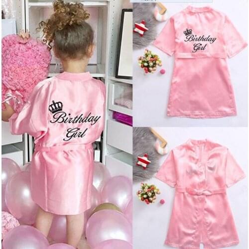 Bathrobe Kids Children Clothes Girls Solid Silk Satin Kimono Robes Bathrobe Sleepwear Clothes Roupao Infantil пижама#50