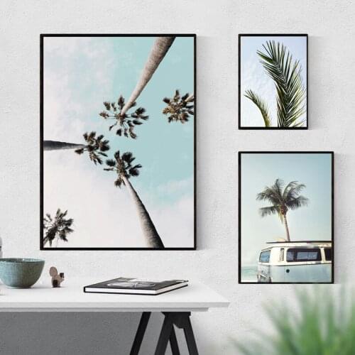 Canvas Painting Nordic Style Prints Scenery Coconut Tree Wall Art Home Decoration Modular Pictures Hot Sale Poster For Kids Room