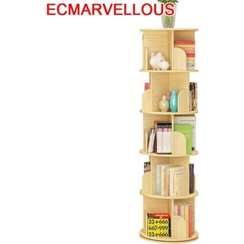 Book Shelf Shabby Furniture Mueble De Madera Rotate Rotatable Librero Bookcase Modern Libreria Scaffale Bookshelf Case
