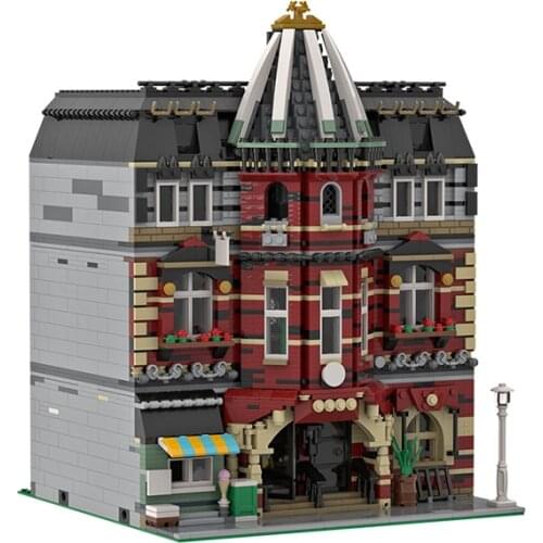 MOC Famous Leisure Bar Educational School Modular Building Block Architecture Student Institution Brick Childrens Toys Kid Gift