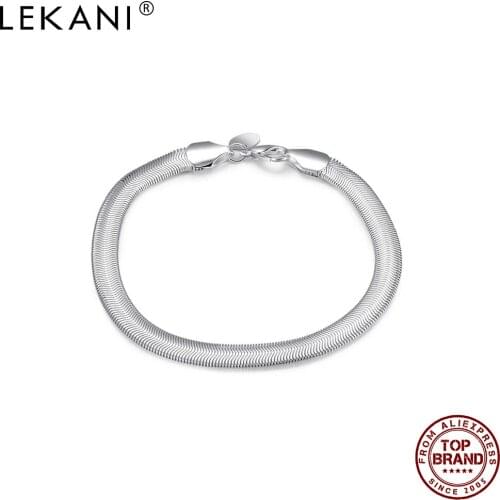 LEKANI Bracelet For Women Plating Silver Flat Soft Snake Bone Serpentine Fashion Unisex Jewelry Dance Party Valentine Day Gift