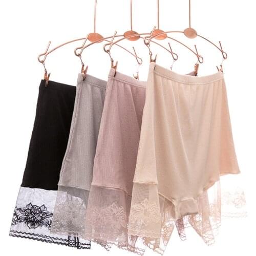 Summer New Lace Safety Pants Anti-wear Large Size Seamless Flat-angle Underwear Two-in-one Dozen Underwear Thin Pants