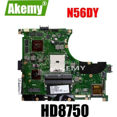 N56DY Motherboard Rev 2.0 Graphic HD8750M For Asus N56DY Laptop motherboard N56DY Mainboard N56DY Motherboard test 100% OK