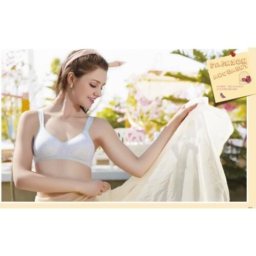 Cute Girl series mold cup bra cotton underwear students no rims developmental snap-breathable girls bra 8860