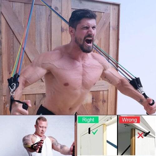 Resistance Exercise Bands Set with Legs Ankle Straps Door Anchor for Physical Therapy Home Workout Pilates Training Kit