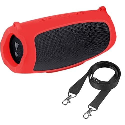 T3EE Shoulder Strap Silicone Protective Case Shell Cover for -JBL Charge 5 Speaker