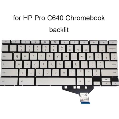 New English keyboard backlight for HP Pro C640 Chromebook US QWERTY pc laptop replacement keyboards silver M03661-001 HPM19M8