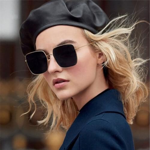 Luxury Square Sunglasses Women 2020 Brand Designer Retro Alloy Frame Big Sun Glasses Vintage Gradient Male Oculos Feminino UV400