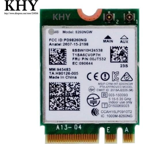 Original Dual Band 8260 NGW 00JT530 00JT532 for THINKPAD-13 E460 E560 L460 L560 P50 P50S P70 T460 T460P T460S T560 X260 P40-YOGA
