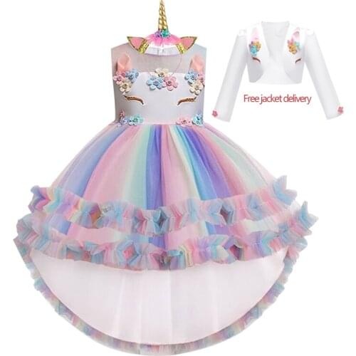 Girl dress Flower Girl Unicorn Party Dress for Girls Birthday Party Baby Clothes Princess Girl Unicorn Costume Children Clothing