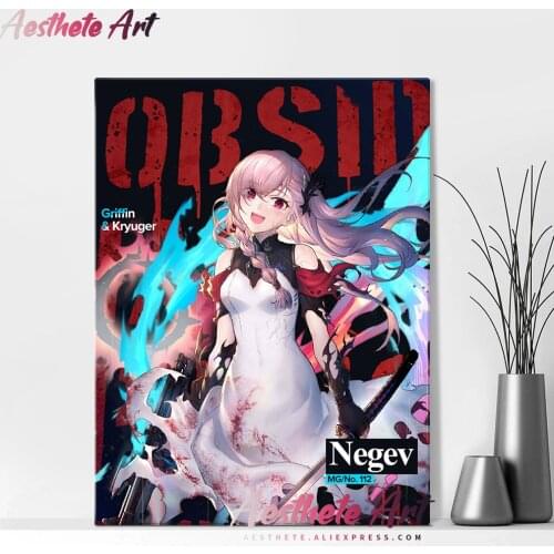 Negev Girls Frontline Canvas Painting Wall Art Posters Prints Pictures Living Room Decoration Home Decor
