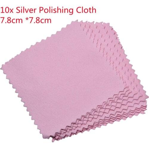 10PCS Silver Polishing Cloth Cleaning Cleaner Polishing Jewelry Anti Tarnish DIY Making tools Jewelry accessories