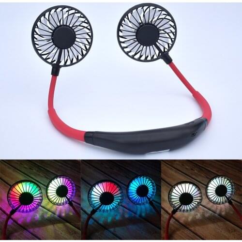 TETOU-V3 Neck Fan Upgrade Lighting Neck Cooler Aromatherapy Luminous Hand Free Neckband Fan USB Rechargeable Summer Portable