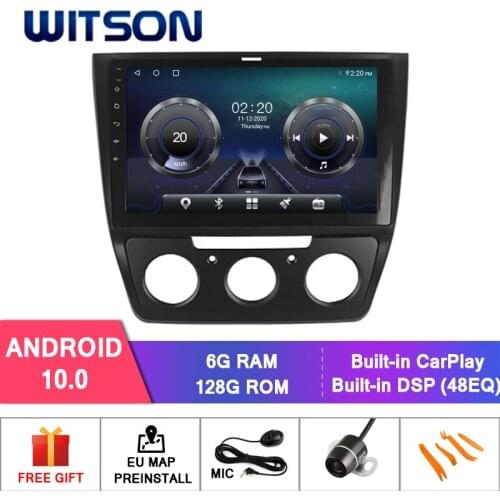 WITSON Android 10.0 6+128GB 10.1"Car media player For SKODA YETI Manual Air CAR AUDIO stereo+Wireless Carplay+Wired Android Auto
