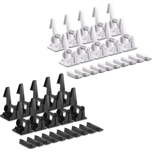 10pcs/set Creative Children Safety Protective Lock Refrigerator Drawer Invisible Spring Lock Baby Anti-pinch Hands Cupboard