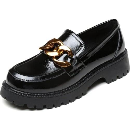 2021 Fashion Spring Women Genuine Leather Platform Casual Shoes Slip on Patent Leather Med Heel Harajuku Walking Shoes Footwear
