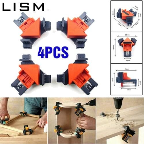 4 Pcs 90 Degree Right Angle Adjustable Clamp Woodworking Clamp Single Spring Swing Clamp Thickened Fixed Clamp Woodworking Tools