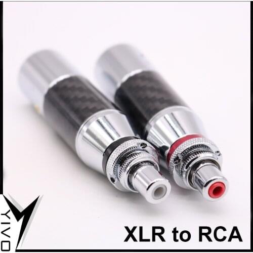 4pcs Audio Jack Hi-end Black Carbon Fiber Copper Plated Rhodium Female or Male XLR 3 pins connector to RCA Adapter Transmitter