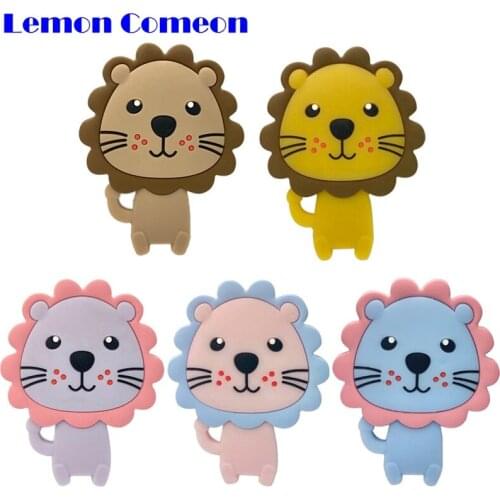 Lemon Comeon 5pcs Silicon Teething Baby Teether Silicone Rodent Lion Teether Food Grade Nursing Toys Chewable Childrens Goods