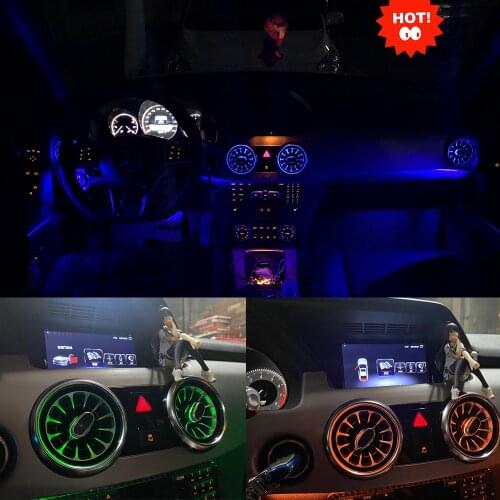 64 Colors Turbine outlet Dashboard interior neon light Kit Car Ambient light Air Vents For Mercedes Benz GLK MB X204 2008-2015