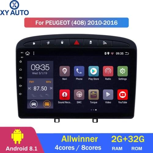 9 inch 2.5D IPS HD multi-touch screen Android8.1 2G RAM 32G ROM NAVI for PEUGEOT 308 408 2010-2016 with Bluetooth USB WIFI SWC
