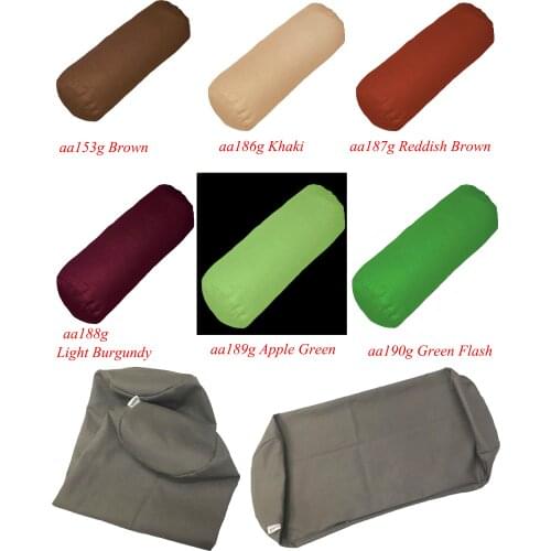 Aa153g ( Only Sell Cover ) Brown Purple Apple Green Khaki 100% Cotton Canvas Round Bolster Yoga Cushion Cover Pillow cover