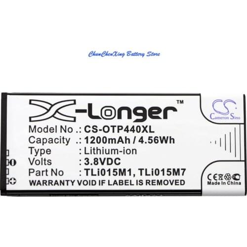 Cameron Sino 1200mAh Battery TLi015M1, TLi015M7 for Alcatel One Touch Pixi 4 4.0, OT-4034, OT-4034D, OT-4034X