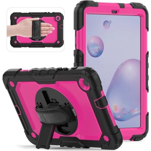 Armor Case For Samsung galaxy Tab A 8.4 2020 SM-T307 T307 360 Rotating Stand Hand Strap Pencil Holder Protective Case+Strap
