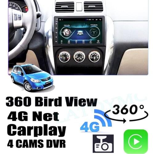 Car Audio Navigation GPS Stereo Carplay DVR 360 Birdview 4G Android System For Suzuki SX4 Neo Baleno GY EY RW 2006~2014