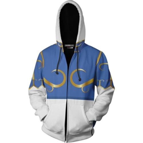 Cosplaydiy PS4 Game Chun-Li Cosply Casual Cotton Top Jacket Sweatshirts Adult Game Chun Li Fancy Zipper Coat L320
