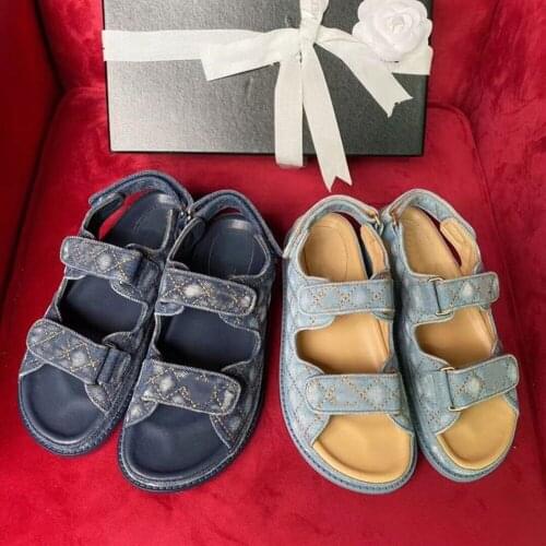 Denim womens sandals Trendy Velcro womens Sandals 35-41 summer womens sandals Fashionable Zapatos De Mujer 2021 Woman Shoes